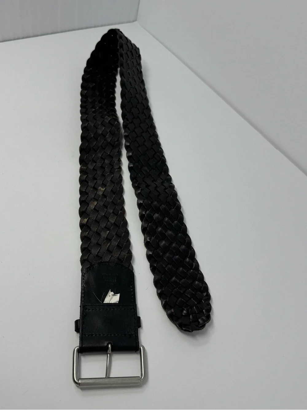 Y2K Gap Women's Size M Black Braided Genuine Leather Wide Belt